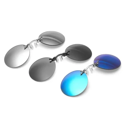 Round Rimless Clip-Ons Nose Sunglasses - Image 4