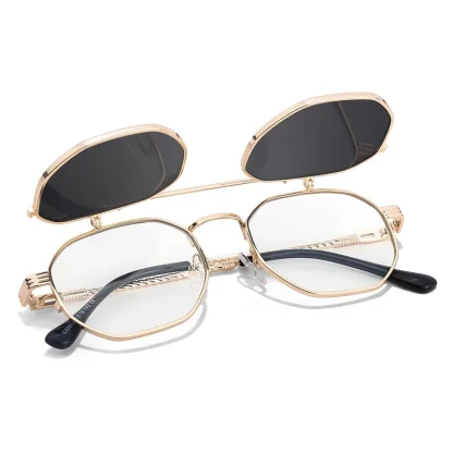 Trendy Clip-On Sunglasses with Frame - Image 2