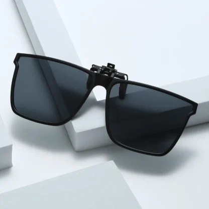 Square Clip-Ons for Sunglasses with Flip-Up