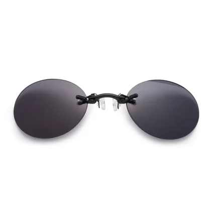 Round Rimless Clip-On Nose Sunglasses - Image 5