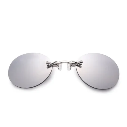 Round Rimless Clip-On Nose Sunglasses - Image 4