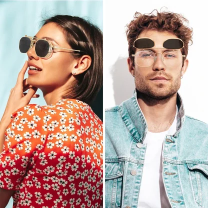 Trendy Clip-On Sunglasses with Frame - Image 3