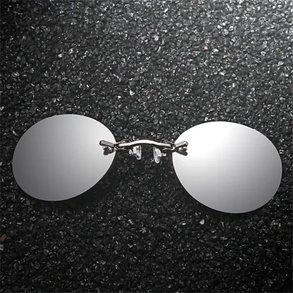 Round Rimless Clip-On Nose Sunglasses - Image 2