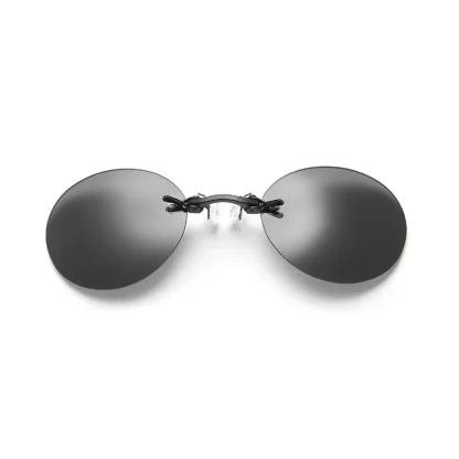 Round Rimless Clip-Ons Nose Sunglasses - Image 2