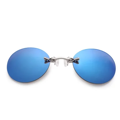 Round Rimless Clip-On Nose Sunglasses - Image 6