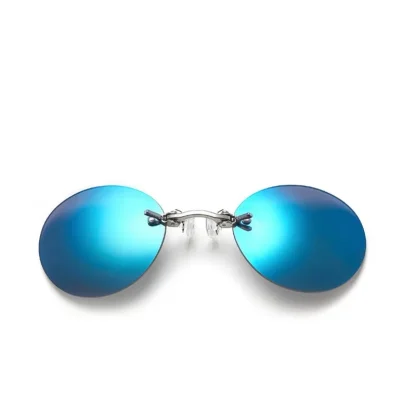 Round Rimless Clip-Ons Nose Sunglasses - Image 3