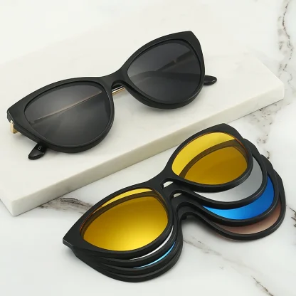 Anti-Glare Cat Eye Clip-Ons with Magnet - Image 2